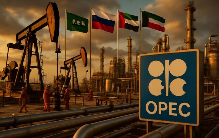 Oil pumps operating at an oil field as OPEC+ reviews production targets